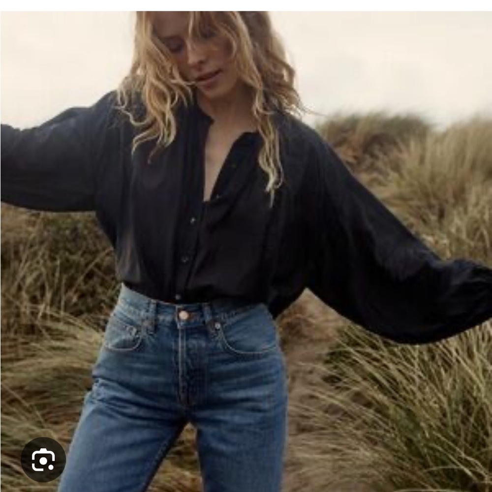 DÔEN Jane Blouse in Navy